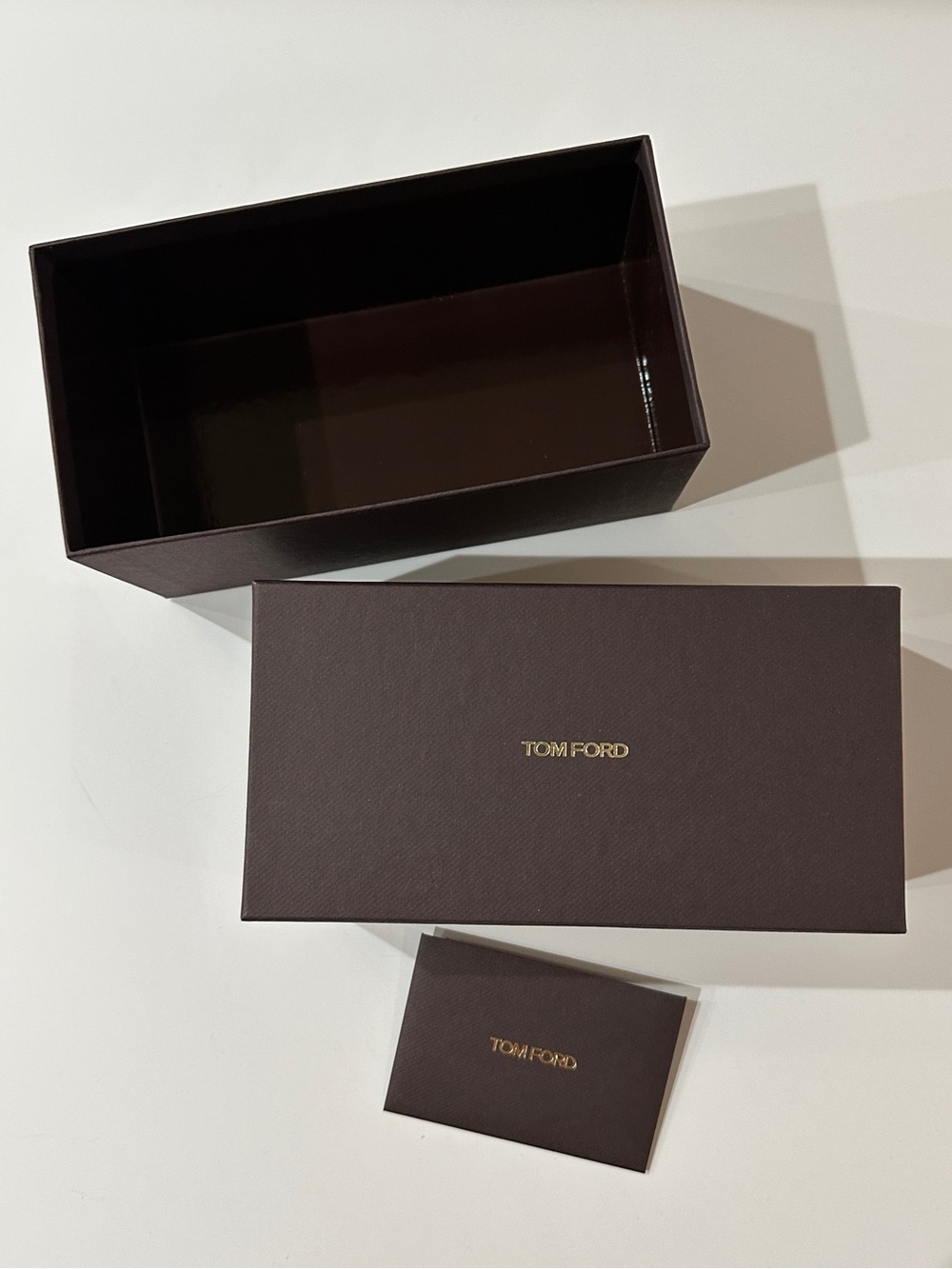 Tom Ford Brown and Gold Sunglasses Box